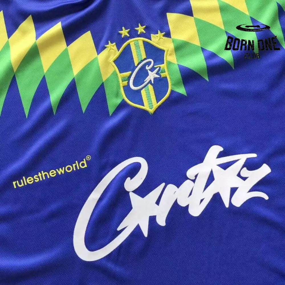 Camiseta Corteiz Futebol Brasil Azul