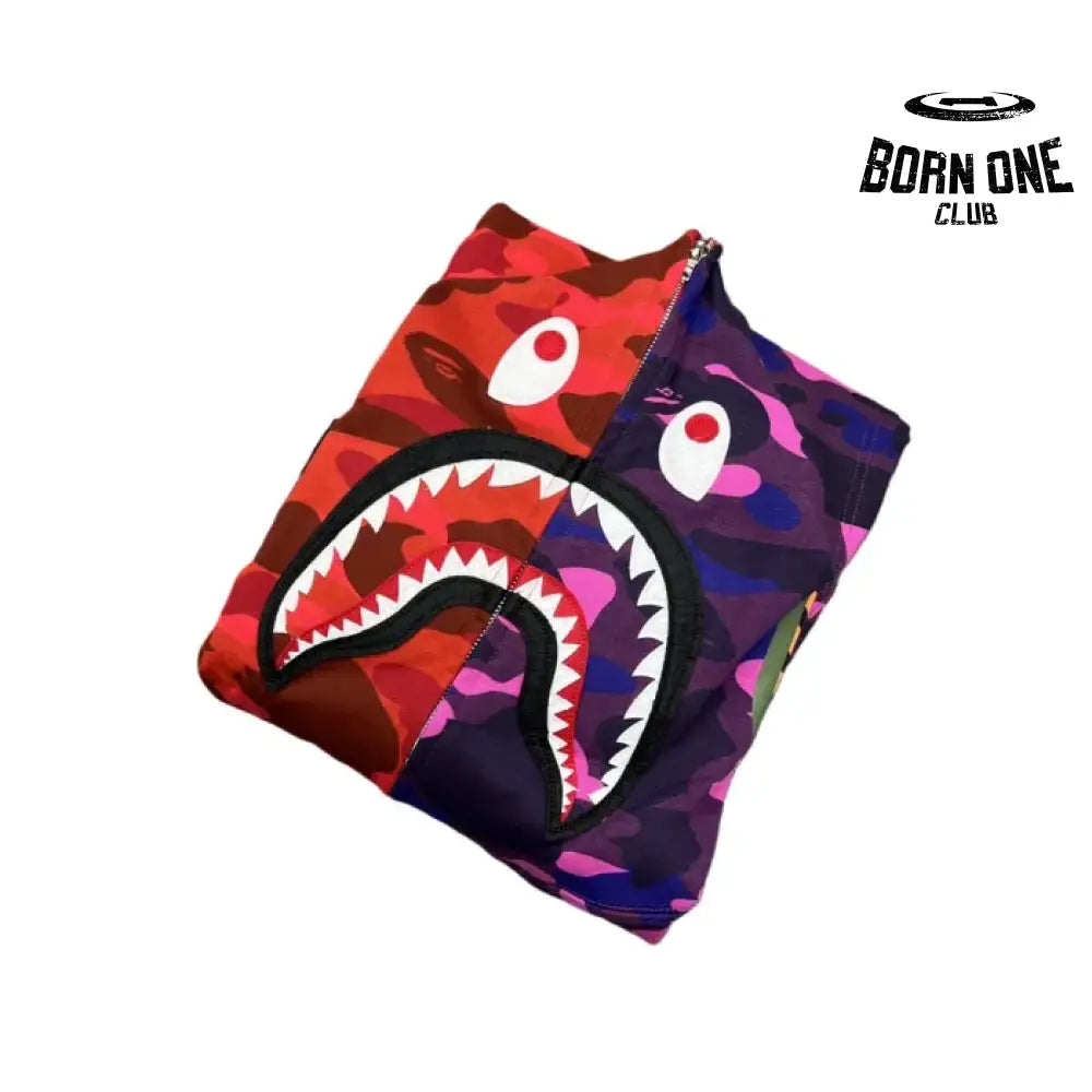 Bape Shark Dual-Tone Camo Shark Moletom Zíper
