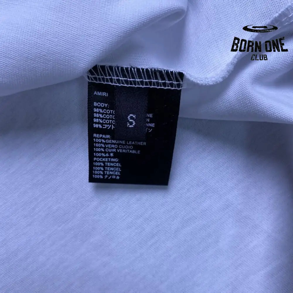 Camiseta Amiri Bar Logo Branca/Azul