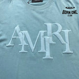 Camiseta Amiri Staggered Logo Azul