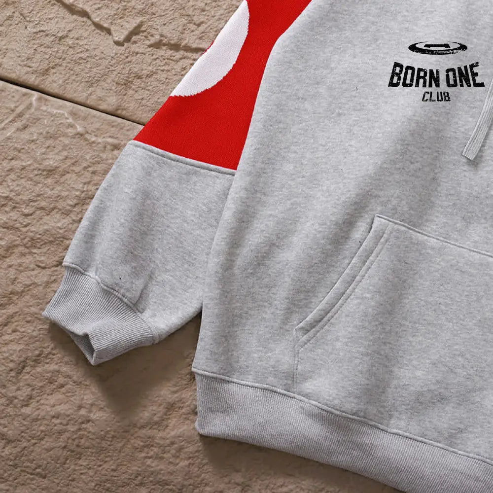 Moletom Supreme Big Logo Jacquard Red Grey