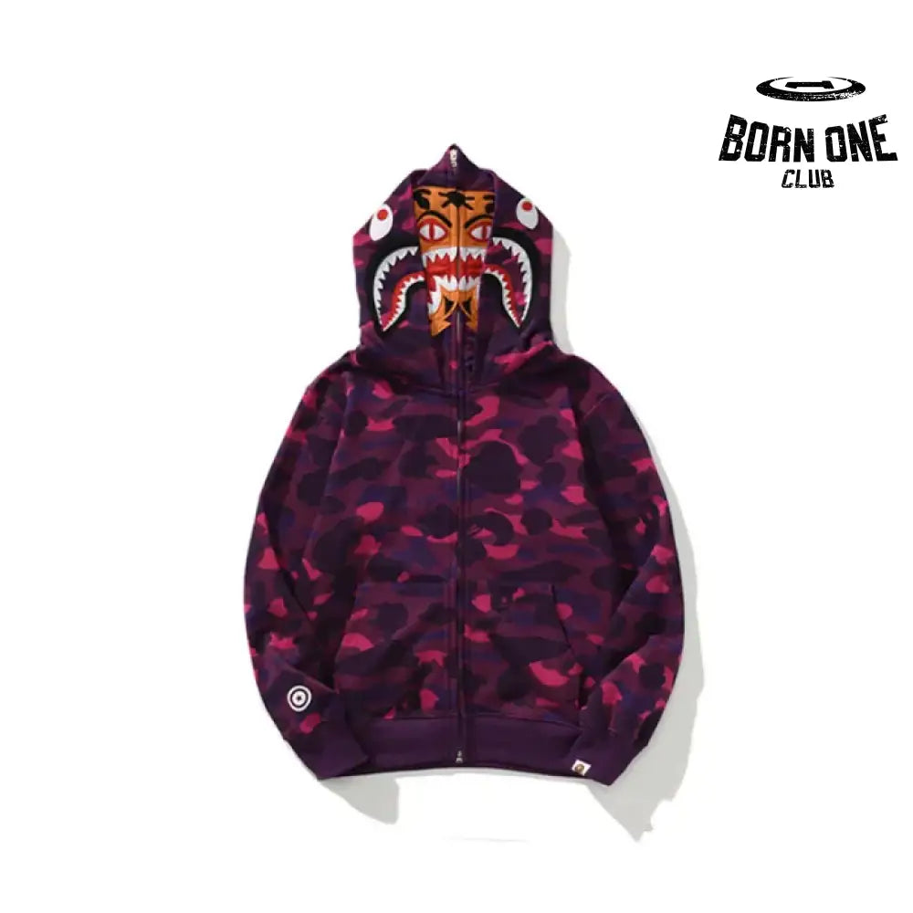 Bape Shark Tiger Head Moletom Zíper