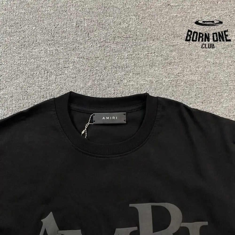Camiseta Amiri Staggered Logo Preto