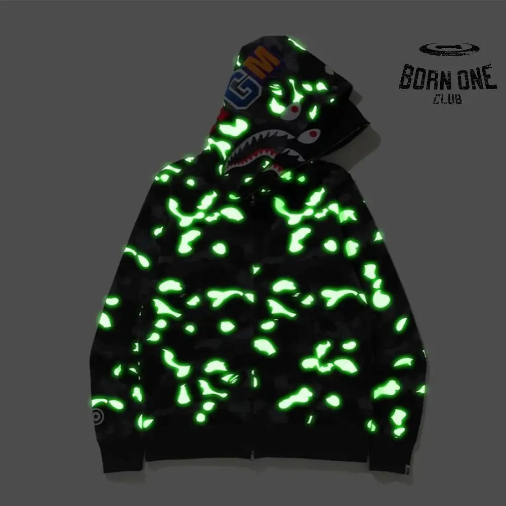 Bape Shark Moletom Zíper (Glow in the dark)
