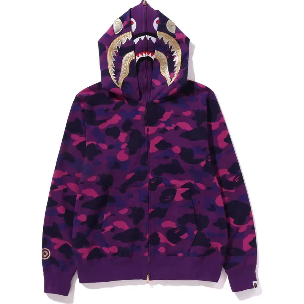Bape Shark Moletom Zíper Gold Teeth