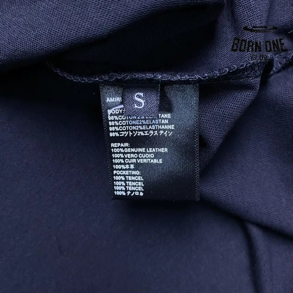 Camiseta Amiri Bar Logo Preto/Azul