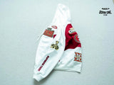 Moletom Supreme Football Zip Up Hooded White Red
