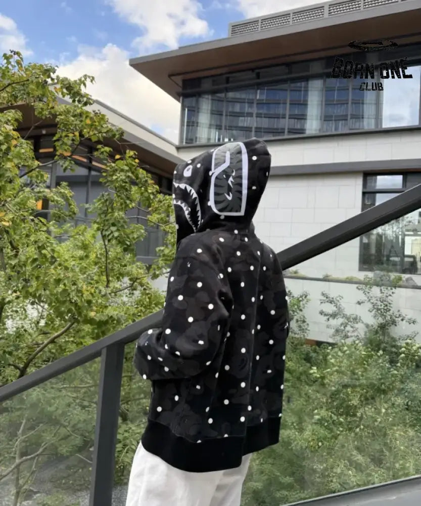 Bape Shark Polka Dot Moletom Zíper
