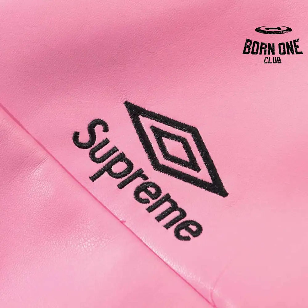 Jaqueta Supreme x Umbro Leather Track Pink