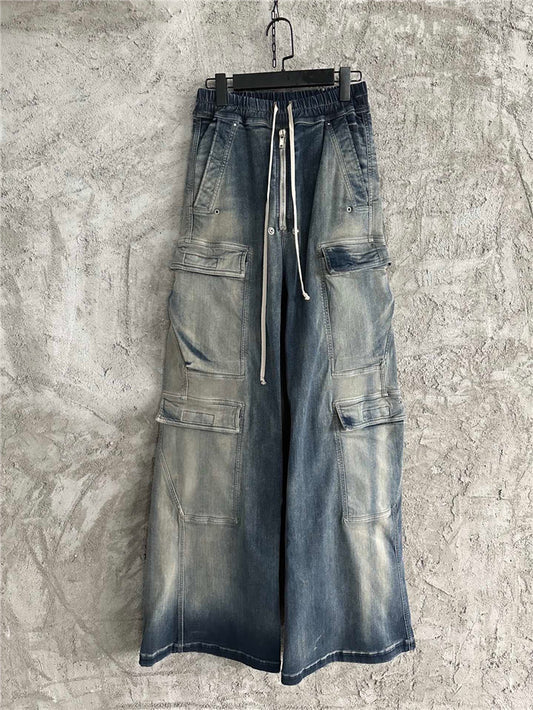 Rick Owens DRKSHDW Cargo Calça Jeans (Alta Qualidade)