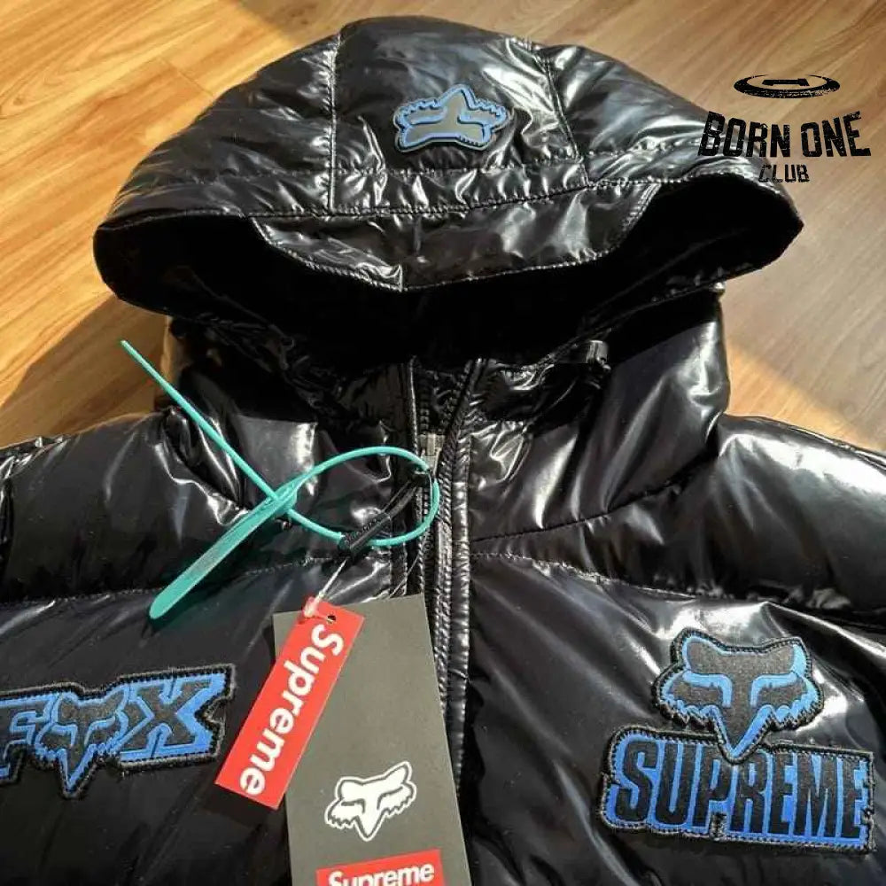 Jaqueta Supreme x Fox Racing Shiny Down Puffer Black