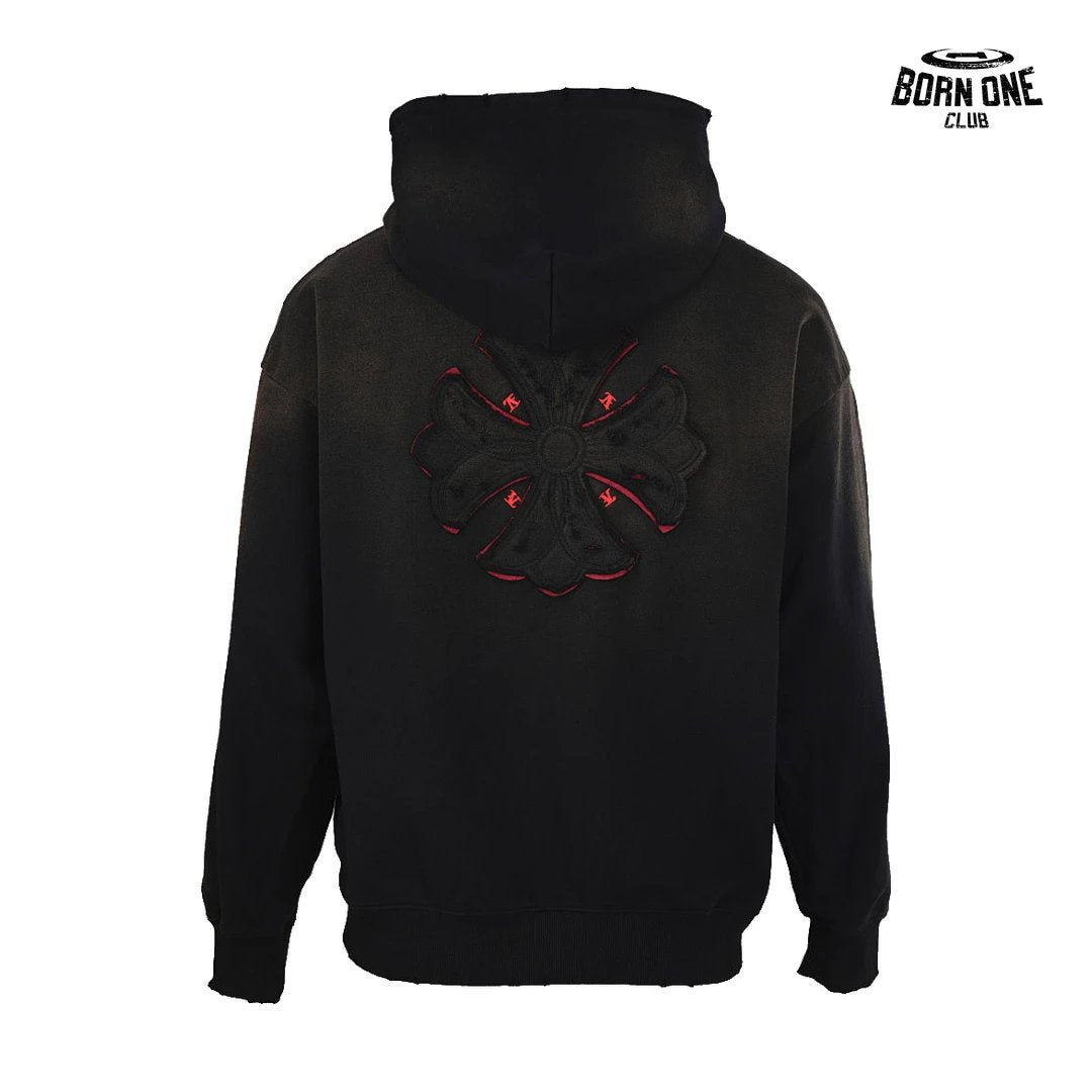 Moletom Chrome Hearts Cross Vermelho Preto