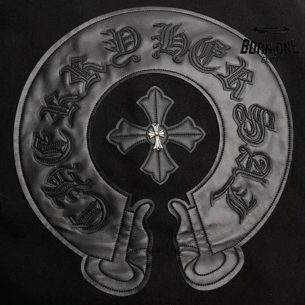 Chrome Hearts Horse Shoe Embroided Patch Varsity Jaqueta