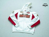 Moletom Supreme Football Zip Up Hooded White Red