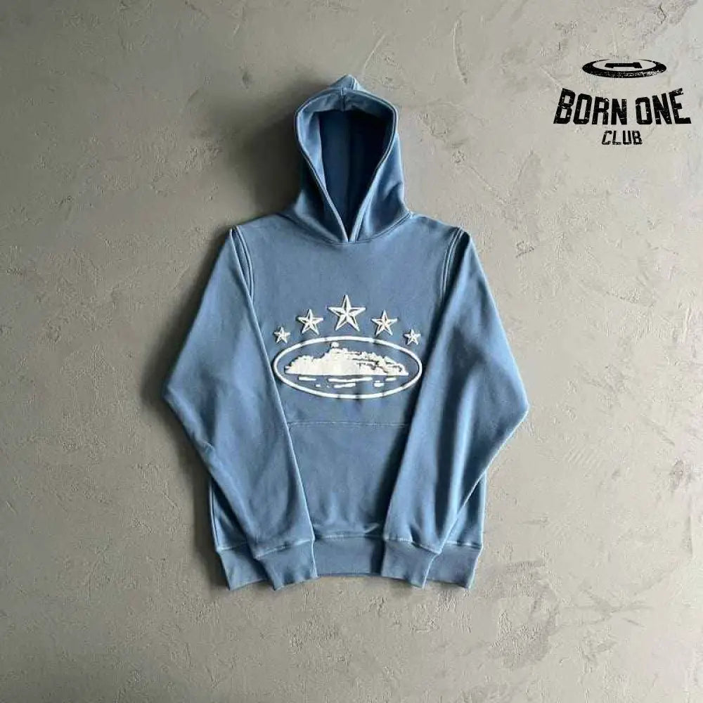 Conjunto Moletom Corteiz 5 Starz Alcatraz Azul