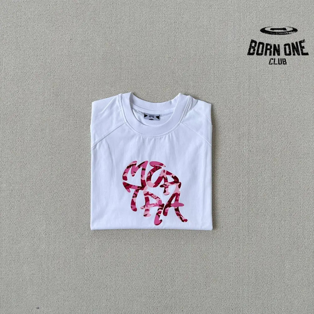 Camiseta Mertra White Red Pink Camo