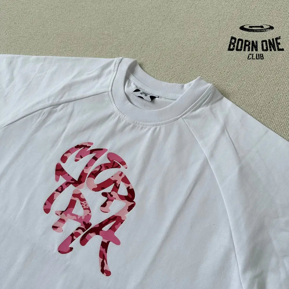 Camiseta Mertra White Red Pink Camo