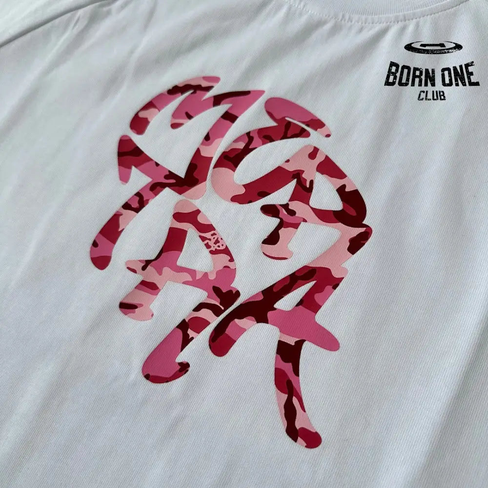 Camiseta Mertra White Red Pink Camo
