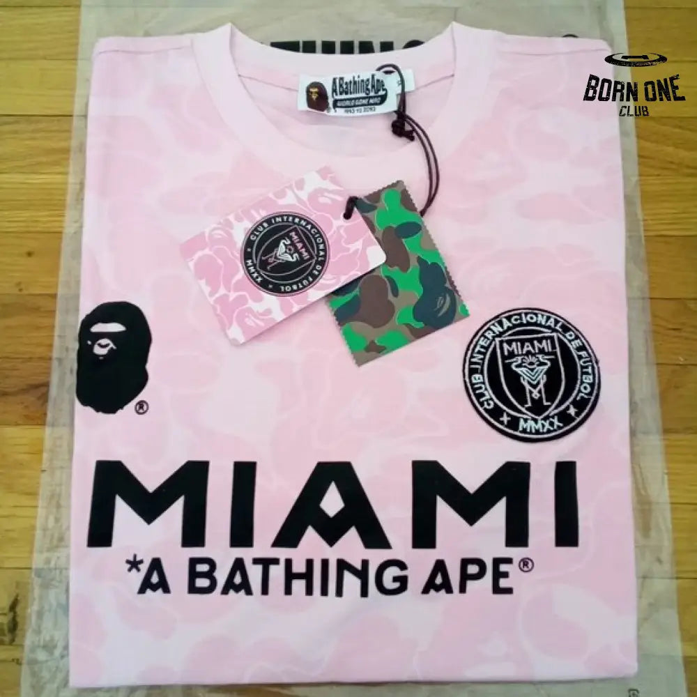 BAPE x Miami Camo Camiseta Pink