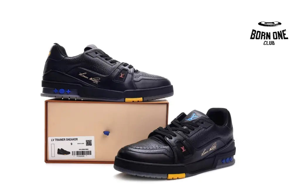 Louis Vuitton Trainer Black Litchi Pattern FD0226