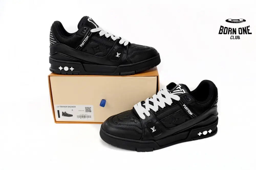 Louis Vuitton Trainer Black Embossed Monogram 1AAREY