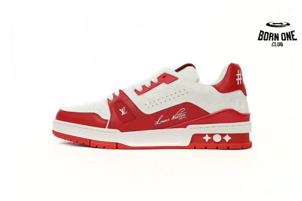Louis Vuitton Trainer #54 Signature Red White 1AANFH