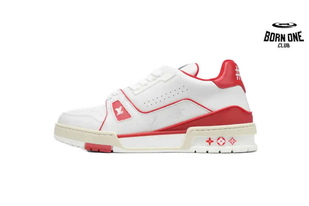 Louis Vuitton Trainer #54 Signature White Red 1ABFBE