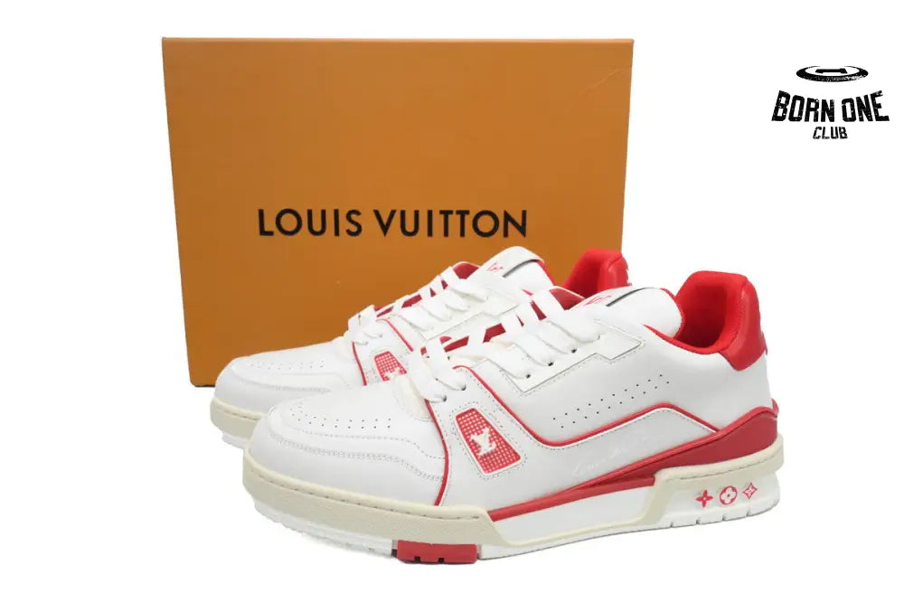Louis Vuitton Trainer #54 Signature White Red 1ABFBE