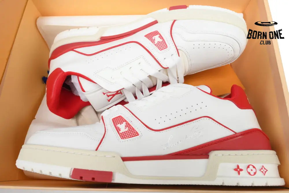 Louis Vuitton Trainer #54 Signature White Red 1ABFBE
