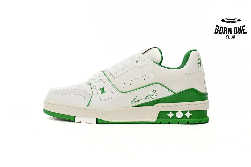 Louis Vuitton Trainer #54 Signature White Green 1ABNIS