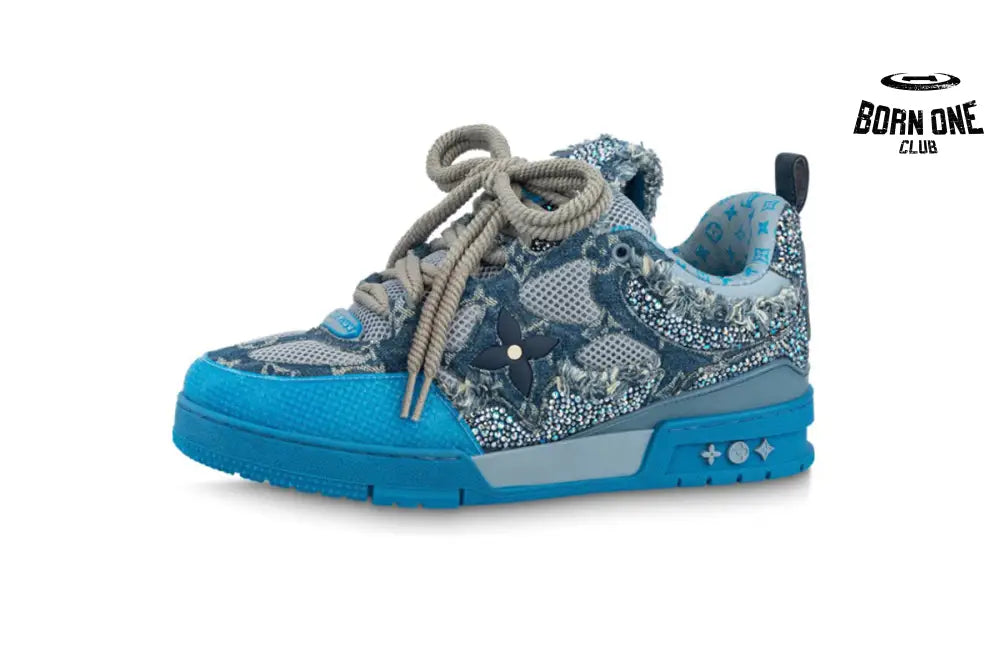 Louis Vuitton LV Skate Trainer Blue Swarovski Monogram 1ABMHB