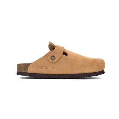 Birkenstock Boston Suede Cork Brown Pattern Footbed 1023465