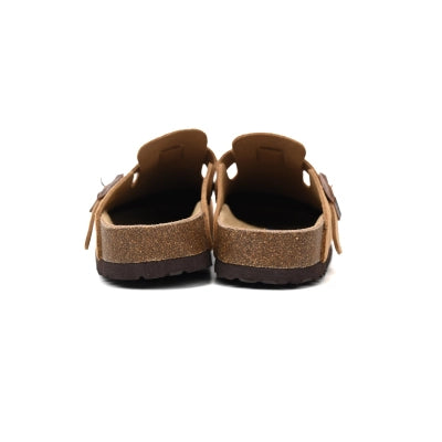 Birkenstock Boston Suede Cork Brown Pattern Footbed 1023465