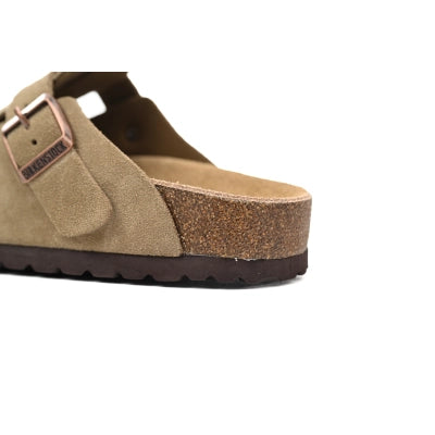 Birkenstock Boston Soft Footbed Suede Leather Taupe 0560773