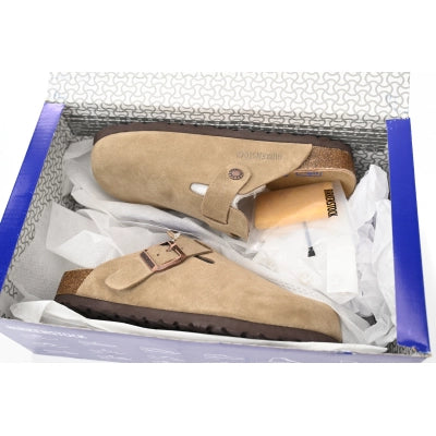 Birkenstock Boston Soft Footbed Suede Leather Taupe 0560773