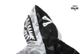 Bape x Neighborhood Split Camo Shark Full Zip Moletom