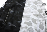 Bape x Neighborhood Split Camo Shark Full Zip Moletom