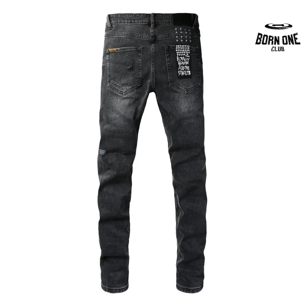 Calça Jeans Ksubi Preta Patches Bordados