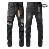 Calça Jeans Ksubi Preta Patches Bordados