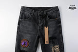 Calça Jeans Ksubi Preta Patches Bordados