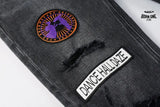 Calça Jeans Ksubi Preta Patches Bordados