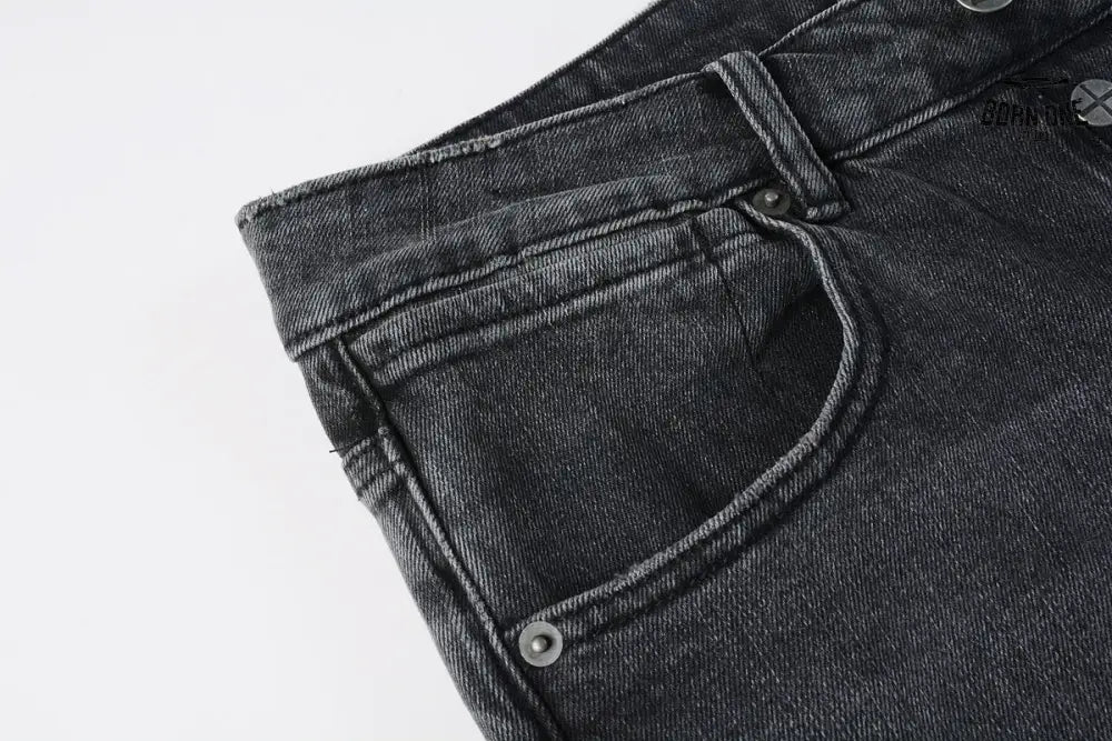 Calça Jeans Ksubi Preta Patches Bordados