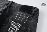 Calça Jeans Ksubi Preta Patches Bordados