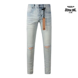 Calça Jeans Ksubi Azul Claro Joelho Rasgado