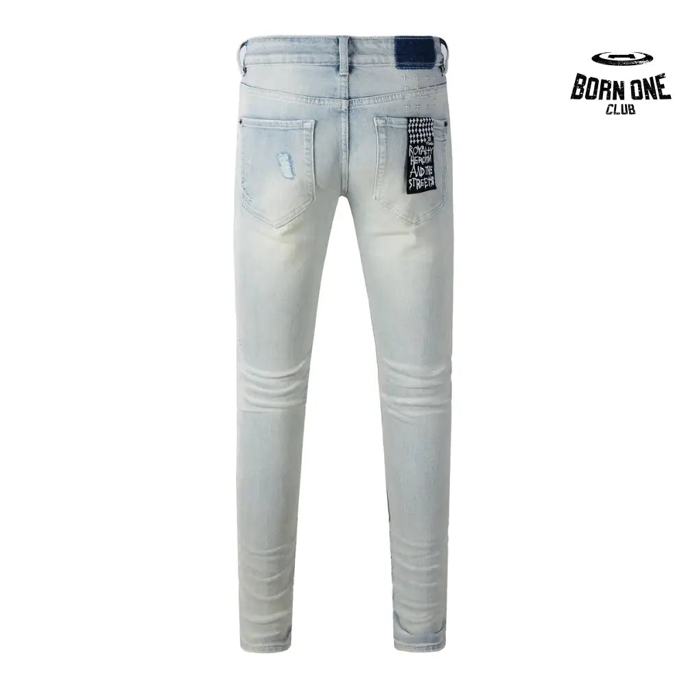 Calça Jeans Ksubi Azul Claro Joelho Rasgado