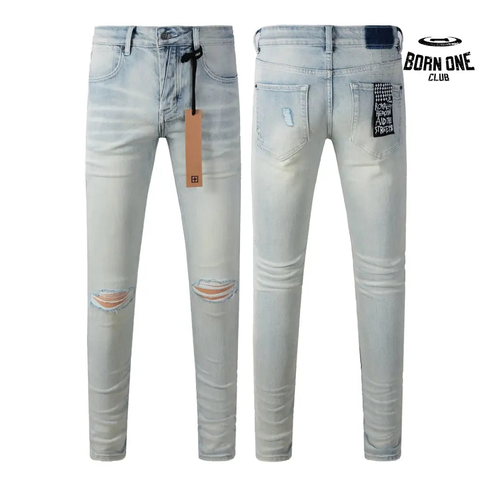 Calça Jeans Ksubi Azul Claro Joelho Rasgado