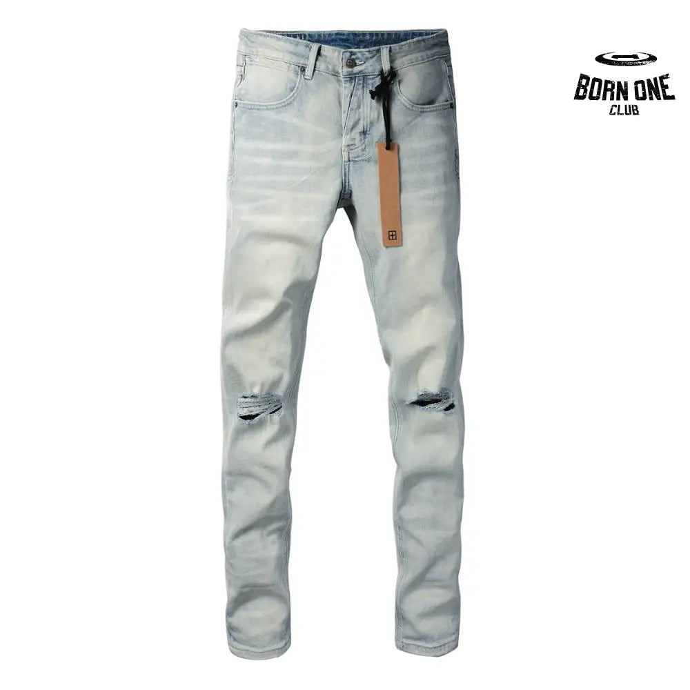 Calça Jeans Ksubi Azul Claro Joelho Rasgado