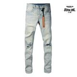 Calça Jeans Ksubi Azul Claro Joelho Rasgado
