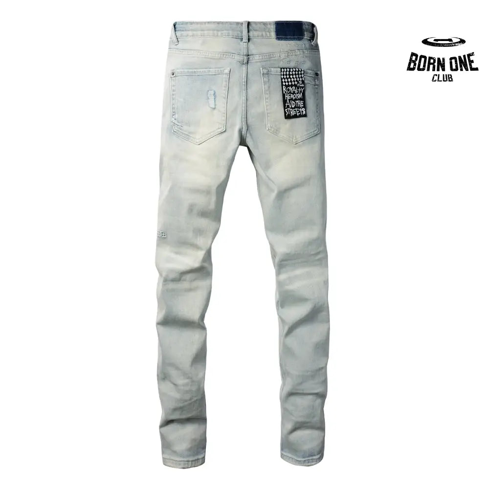 Calça Jeans Ksubi Azul Claro Joelho Rasgado