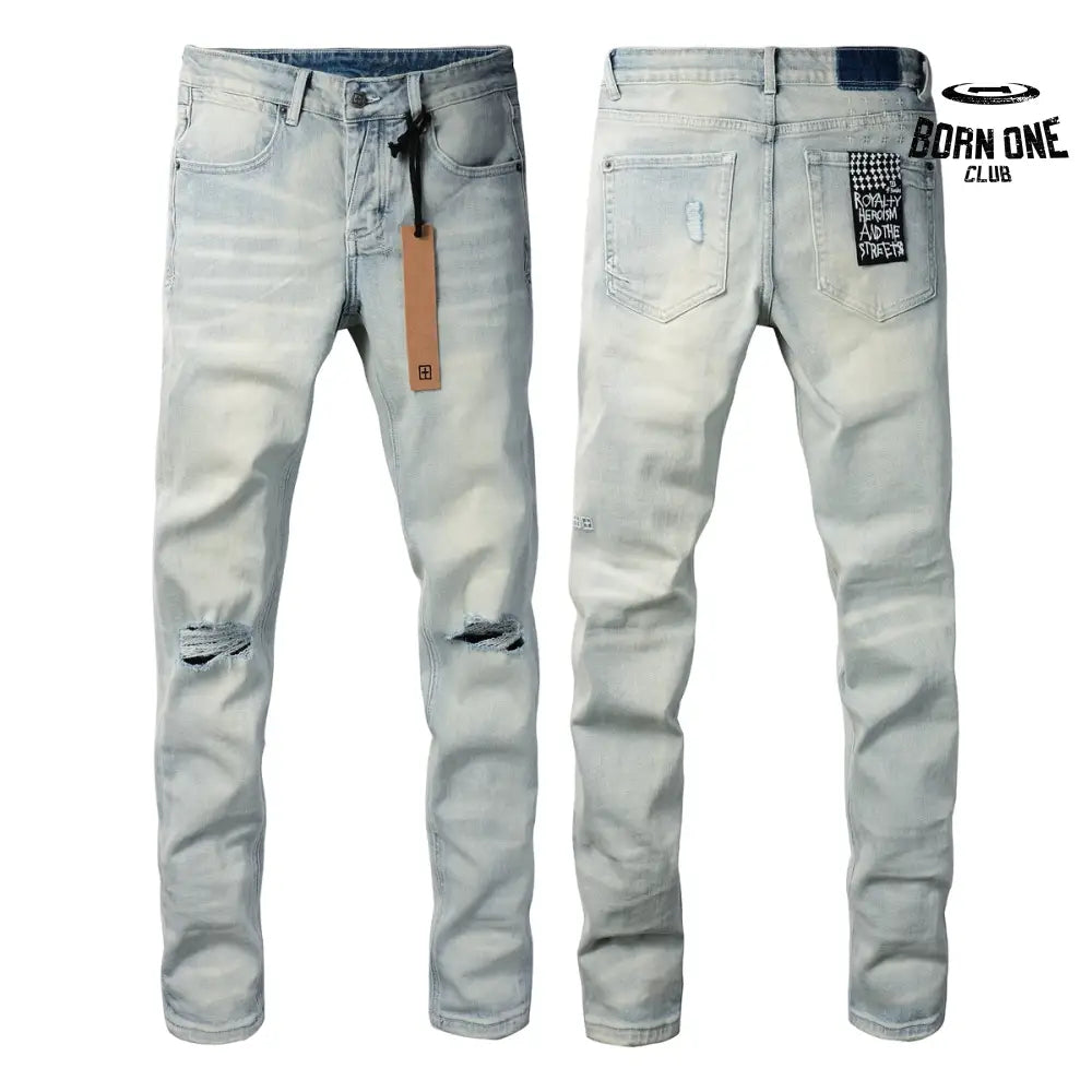 Calça Jeans Ksubi Azul Claro Joelho Rasgado